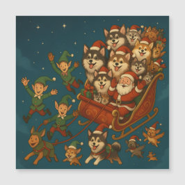 Kerstman met vrolijke honden en elfen!