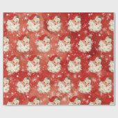 Kerstman met waterverf retro cadeaupapier (Vlak)