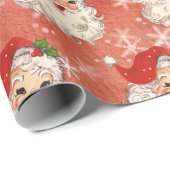 Kerstman met waterverf retro cadeaupapier (Rol Hoek)