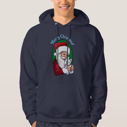 Kerstman met Westie Hoodie (Voorkant)