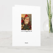  kerstman met wisselende tek feestdagen kaart (Achterkant)