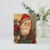 kerstman met wisselende tek feestdagenkaart (Staand voorkant)