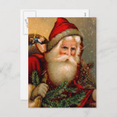 kerstman met wisselende tek feestdagenkaart (Voorkant / Achterkant)