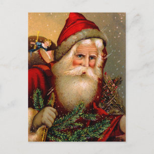  kerstman met wisselende tek feestdagenkaart