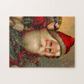  kerstman met wisselende tek legpuzzel (Horizontaal)