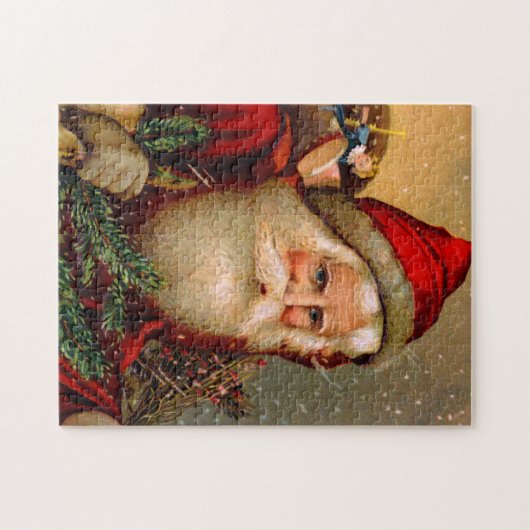  kerstman met wisselende tek legpuzzel (Horizontaal)