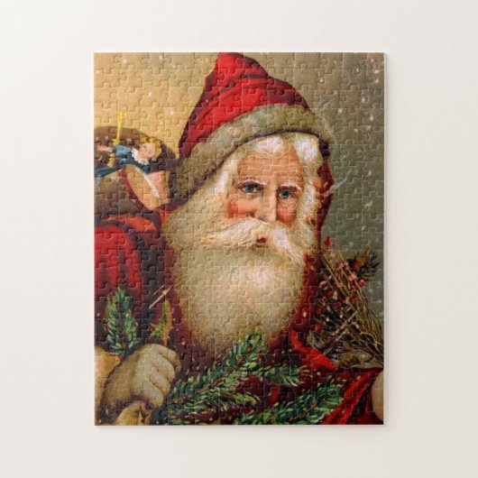  kerstman met wisselende tek legpuzzel (Verticaal)