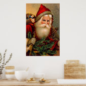 kerstman met wisselende tek poster (Keuken)
