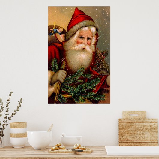  kerstman met wisselende tek poster (Keuken)