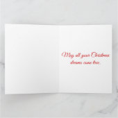 Kerstman met wit paard op besneeuwd Boerderij Kaart (Binnen)