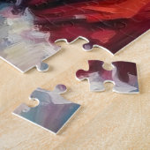 Kerstman met wolfshond Kerstkunst Legpuzzel (Zijkant)