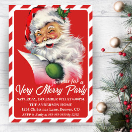  Kerstman met zijn lijst Custom Christmas Party Kaart