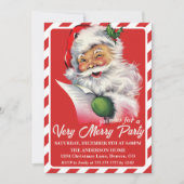  Kerstman met zijn lijst Custom Christmas Party Kaart (Voorkant)