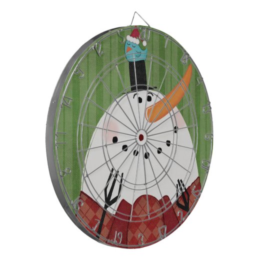 kerstman met Zingende vogel Dartbord (Voorkant Links)