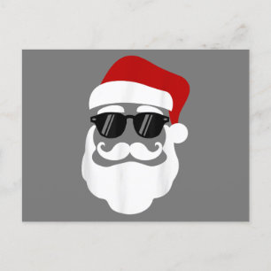 Kerstman met zonnebril Funny Kerstontwerp Feestdagenkaart