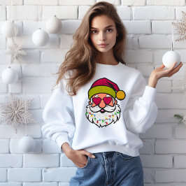 Kerstman met Zonnebril Kerstmis Design Glitter Trui