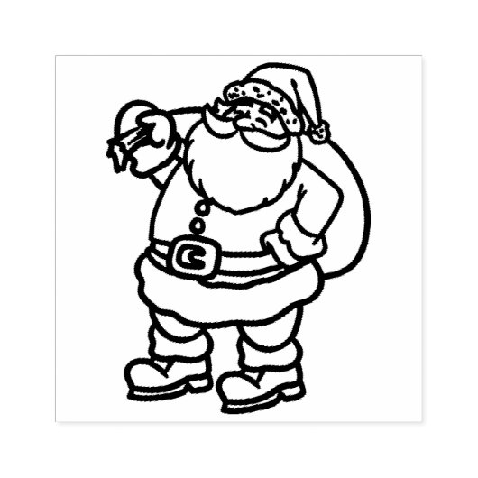 Kerstman met zwarte kerstrubber stempel (Afrduk)