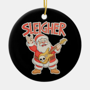 Kerstman Metaal Gitaar Kerstmis Hagel Kerstmis Keramisch Ornament