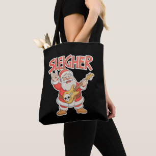 Kerstman metaal gitaar kerstmis hagel Kerstmis Tote Bag
