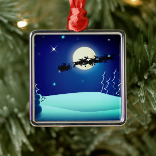 kerstman metalen ornament