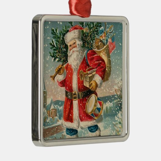 kerstman metalen ornament (Rechts)