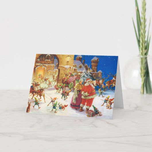 KERSTMAN & MEVR. CLAUS BIJ DE ARCTICA FEESTDAGEN KAART (Voorkant)