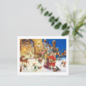 KERSTMAN & MEVR. CLAUS BIJ DE ARCTICA FEESTDAGENKAART (Staand voorkant)