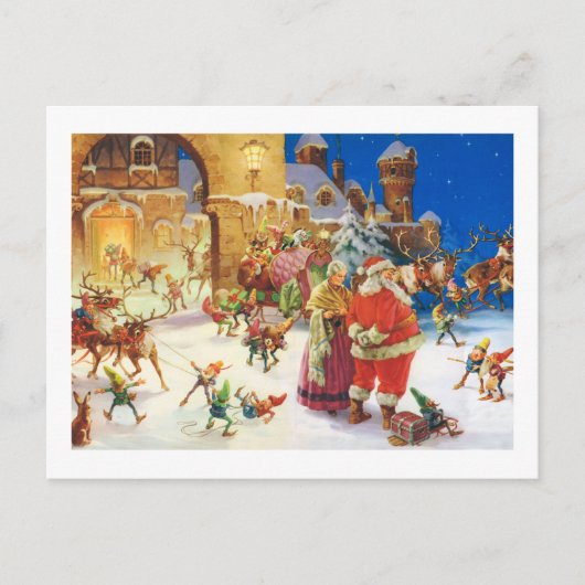 KERSTMAN & MEVR. CLAUS BIJ DE ARCTICA FEESTDAGENKAART (Voorkant)