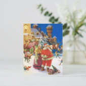 Kerstman & Mevr. Claus bij de Arctica, Kerstavond Feestdagenkaart (Staand voorkant)