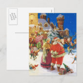 Kerstman & Mevr. Claus bij de Arctica, Kerstavond Feestdagenkaart (Voorkant / Achterkant)