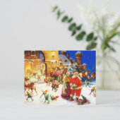 Kerstman & Mevr. Claus bij de Kerstavond van Feestdagenkaart (Staand voorkant)