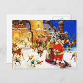 Kerstman & Mevr. Claus bij de Kerstavond van Feestdagenkaart (Voorkant / Achterkant)