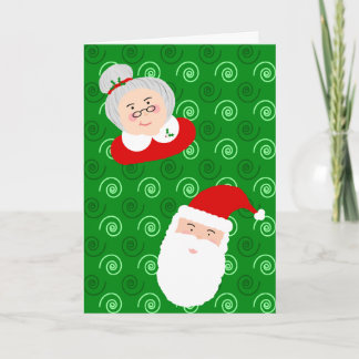 Kerstman & Mevr. Claus Feestdagen Kaart