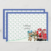 Kerstman, mevrouw Claus Feestdagenkaart (Voorkant / Achterkant)