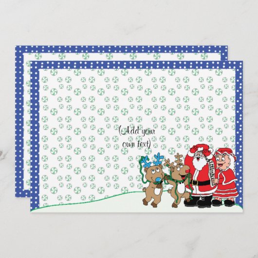 Kerstman, mevrouw Claus Feestdagenkaart (Voorkant / Achterkant)