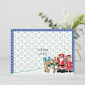 Kerstman, mevrouw Claus Feestdagenkaart (Staand voorkant)