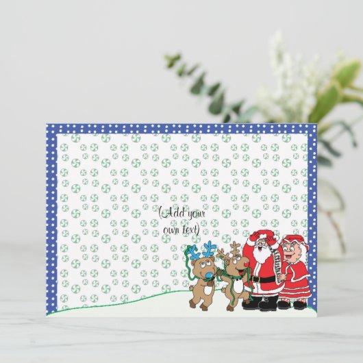 Kerstman, mevrouw Claus Feestdagenkaart (Staand voorkant)