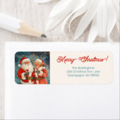 Kerstman mevrouw Claus Vrolijk Kerstfeest Etiket (Insitu)