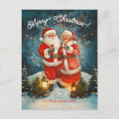 Kerstman mevrouw Claus Vrolijk Kerstfeest Feestdagenkaart (Voorkant)