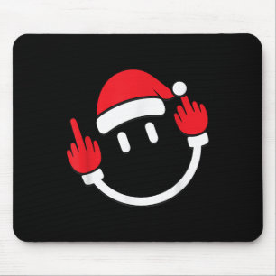 Kerstman middelvinger omhoog _ Kerstmis vloeken Muismat