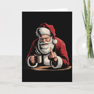 Kerstman middelvinger sarcastisch Kerstmis grappig Kaart