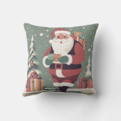 Kerstman midden eeuw moderne kerst kussen (Achterkant)