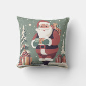 Kerstman midden eeuw moderne kerst kussen (Voorkant)