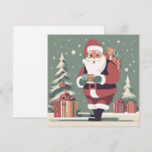 Kerstman midden eeuw moderne kerstkaart (Voorkant / Achterkant)