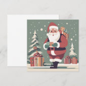 Kerstman midden eeuw moderne kerstkaart bedankkaart (Voorkant / Achterkant)