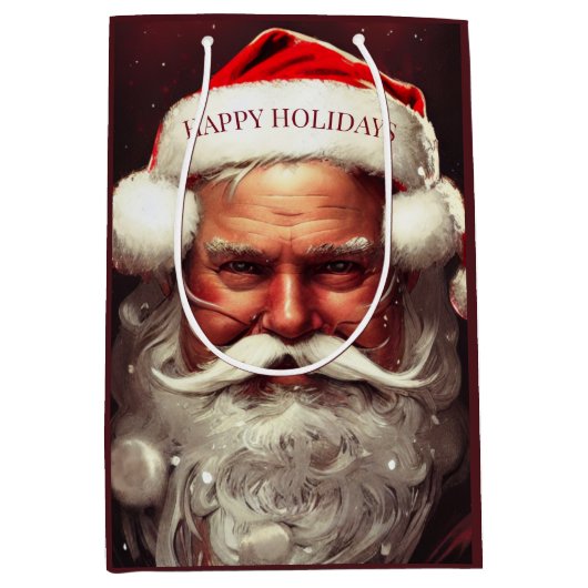 Kerstman Middenformaat Cadeautas (Voorkant)