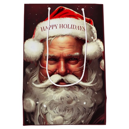 Kerstman Middenformaat Cadeautas (Achterkant)