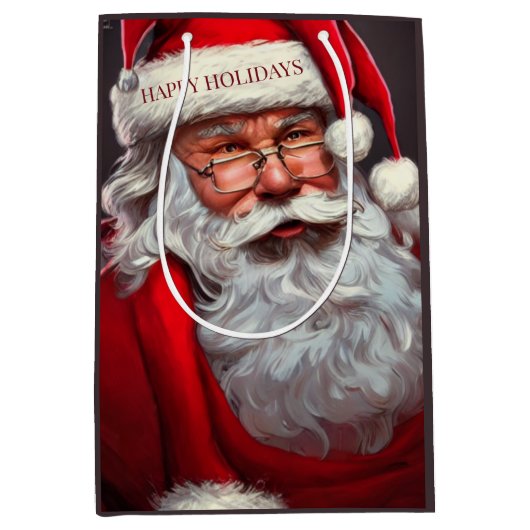 Kerstman Middenformaat Cadeautas (Voorkant)