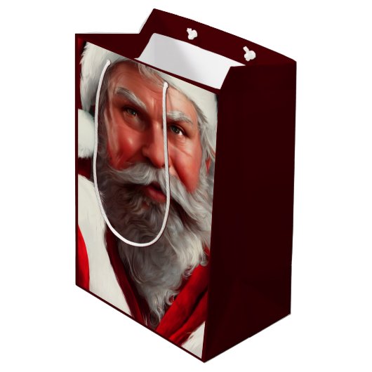 Kerstman Middenformaat Cadeautas (Achterkant Gekanteld)