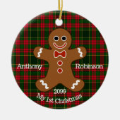 Kerstman Mijn 1e Kerstornament Keramisch Ornament (Voorkant)
